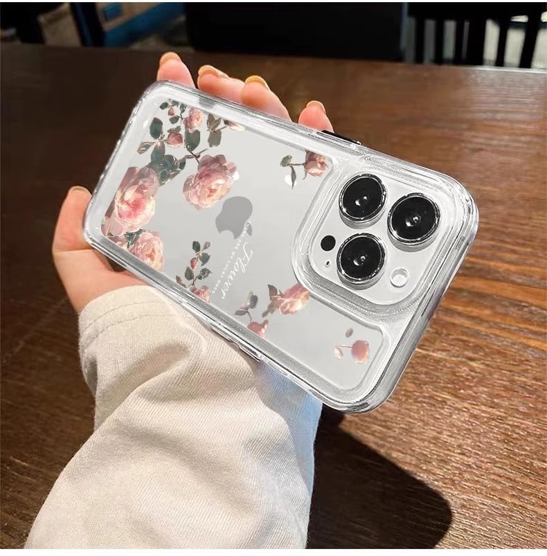 Amazon.co.jp: KeKeYou iPhone 15 Pro 用 ケース クリア 可愛い バラ本