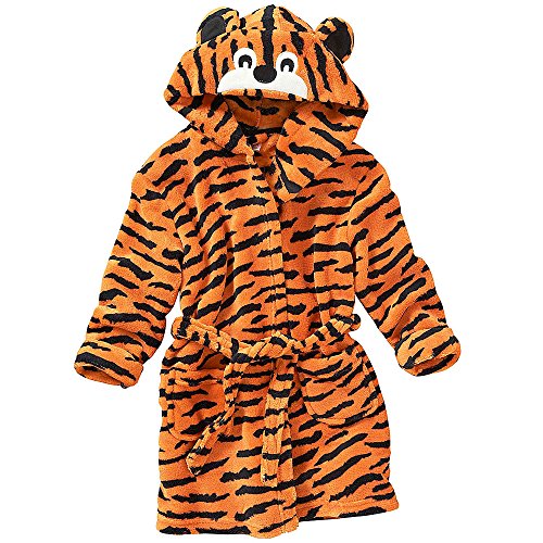 Kids Boys Girls Soft Fleece Dressing Gown Robe Hooded Plush 3D Animals UK Seller - Tiger - 6/7 Years
