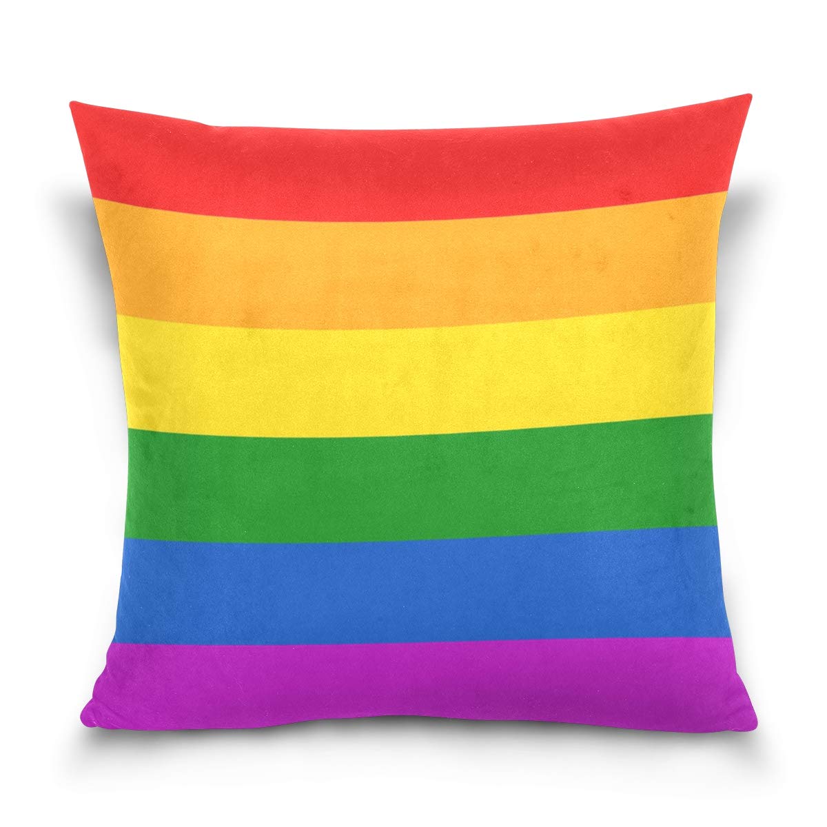 Linomo Throw Pillow Cover 16x16 inch, LGBT Gay Pride Rainbow Peace Love Decorative Pillow Cases Cushion Cover for Couch Sofa Bed Home