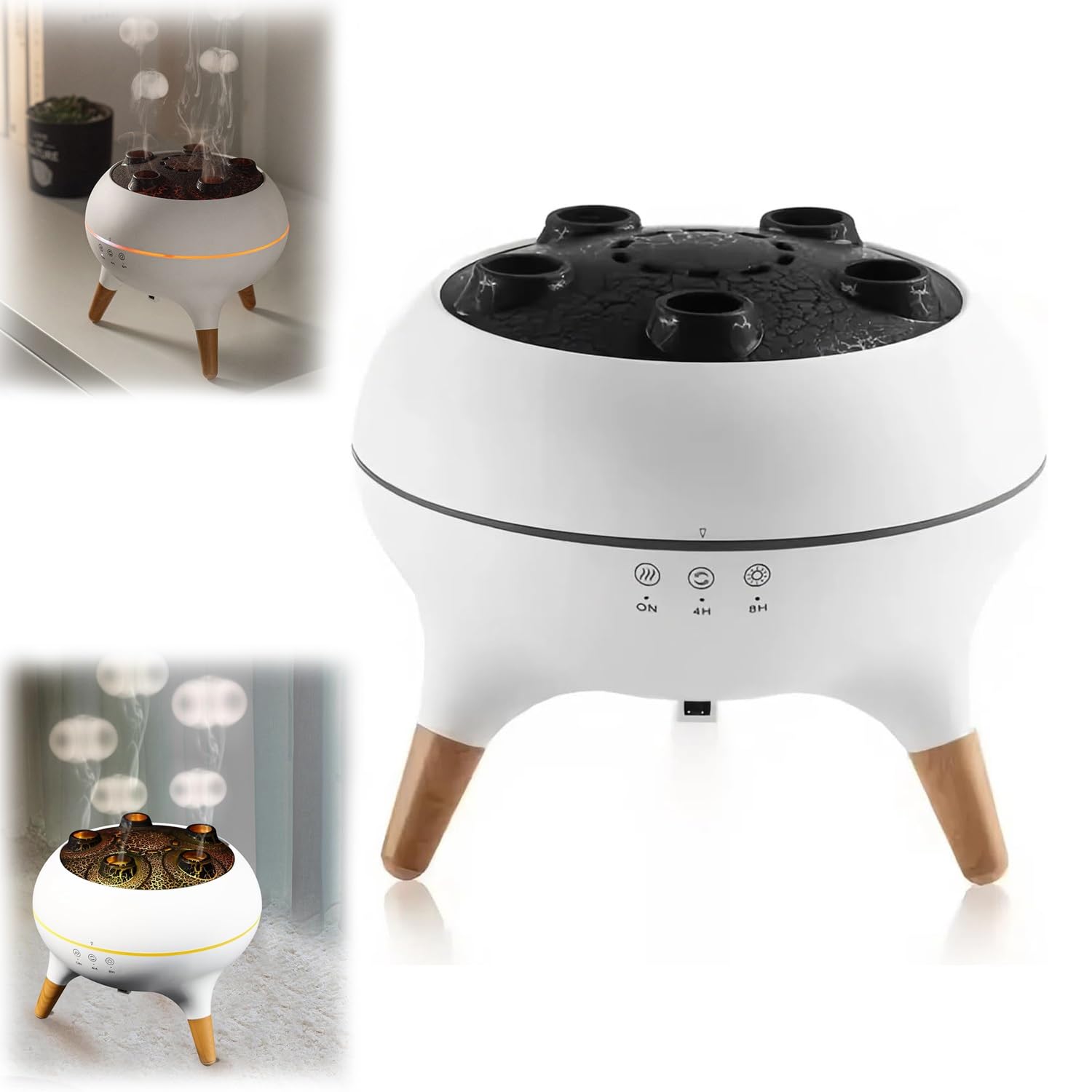 AEDNX Dynamiczny nawilżacz powietrza 3 w 1, dyfuzor meduzy, dyfuzor meduzy, nawilżacz aromaterapeutyczny, nawilżacz powietrza 28 dB Cool Mis z 7 diodami LED i 2 trybami, dyfuzor R/C do domu, biura