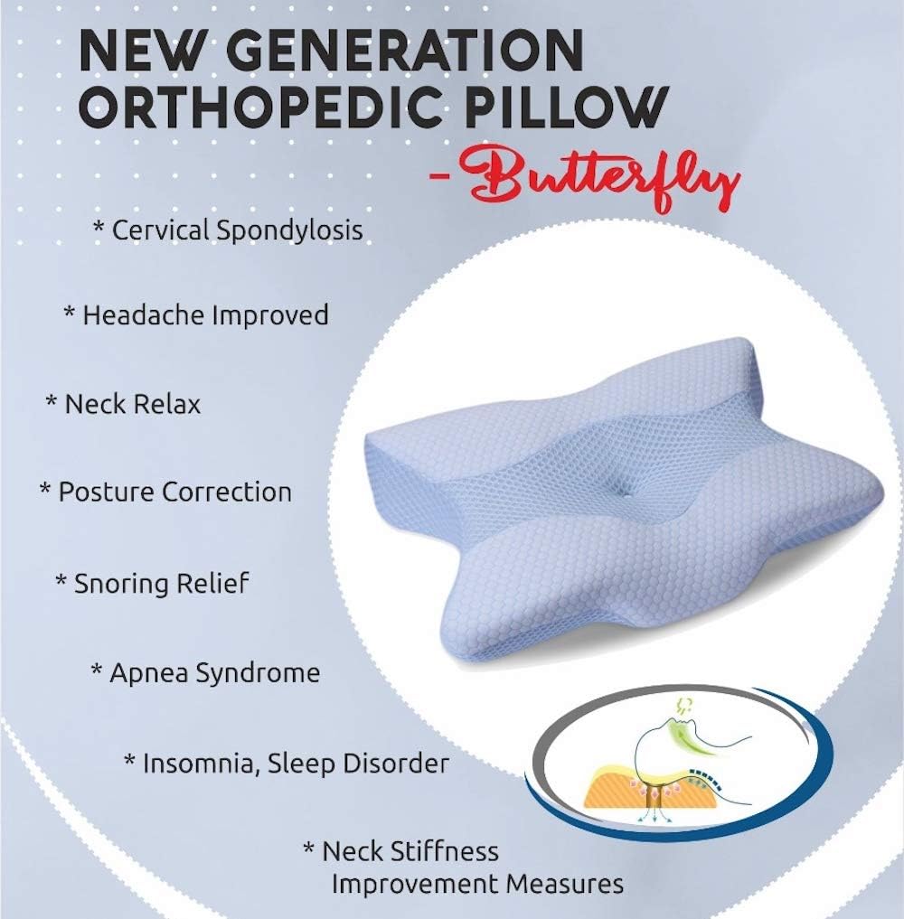 CloudBliss Memory Foam Pillow for Sleeping-Cervical Pillow for Neck Pain,Shoulder & Back Pain Relief-Orthopedic Pillow for Neck Support-Ortho Pillow