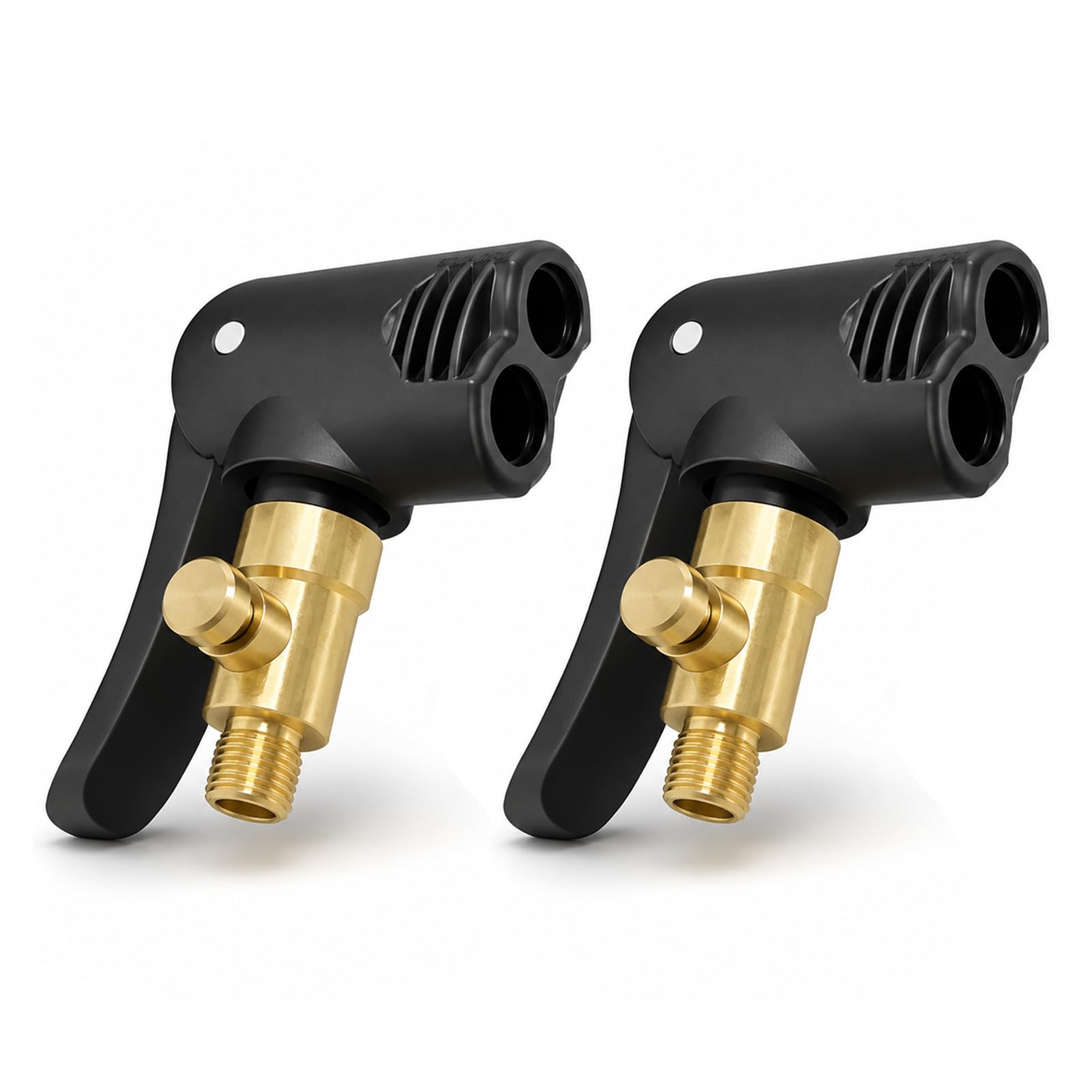 2 Stück Ventiladapter für Autoreifen, Messing mit Verriegelungsclip, Pumpenköpfe mit Gewinde für Auto, Motorrad, Fahrrad, LKW, Bus, Kompressor und Luftschlauch