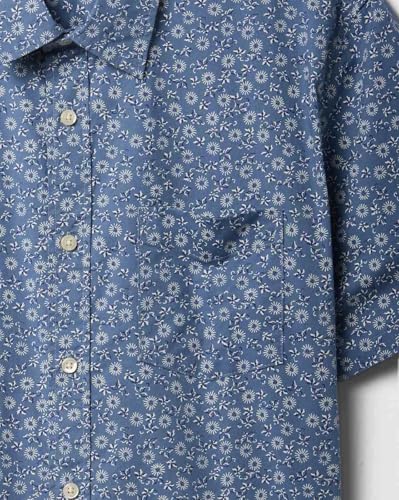 Image of Gap Men Regular Fit Floral Print Short Sleeves Collared Shirt
