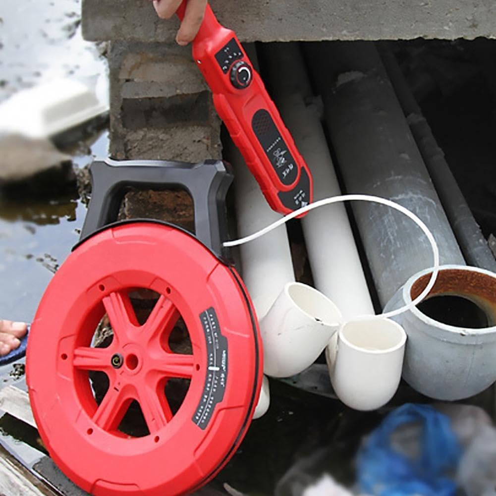 Localizador de bloqueo de tuberías para tuberías de PVC y metal con 7 sondas, escáner de localización de tuberías subterráneas de 30 m, alcantarillado de pared Fl
