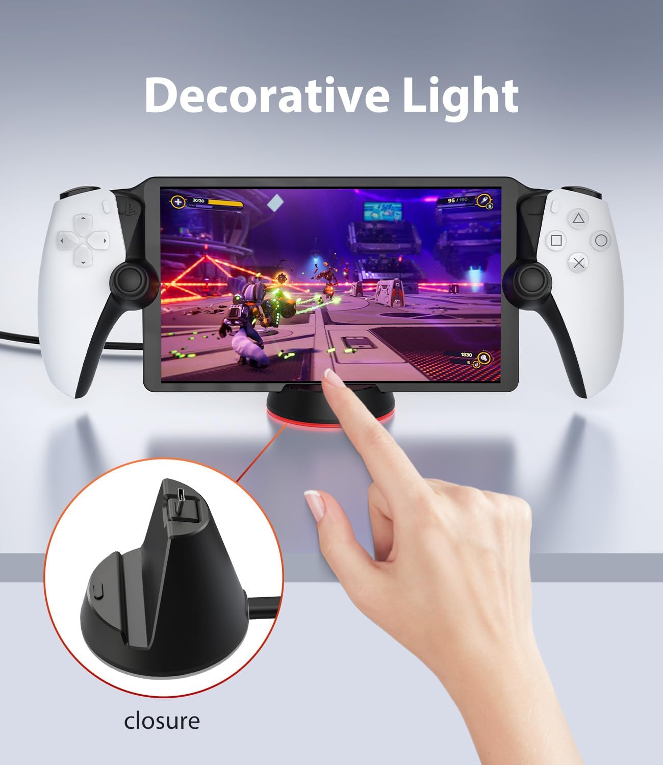 Tragbare Portal Remote Player Spielkonsolen-Ladestation Mit Typ-C-Adapter und Umgebungslicht