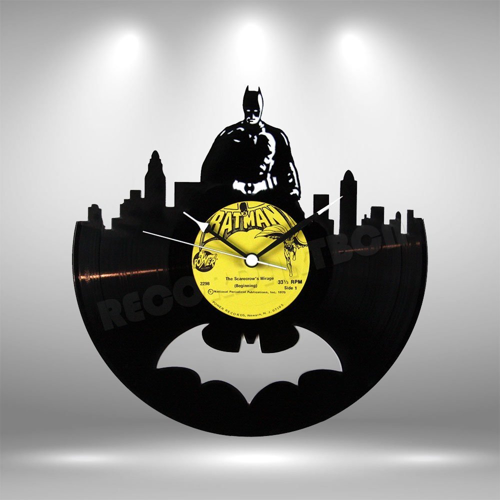 Batman Vinyl record clock Handmade original gifts & home
