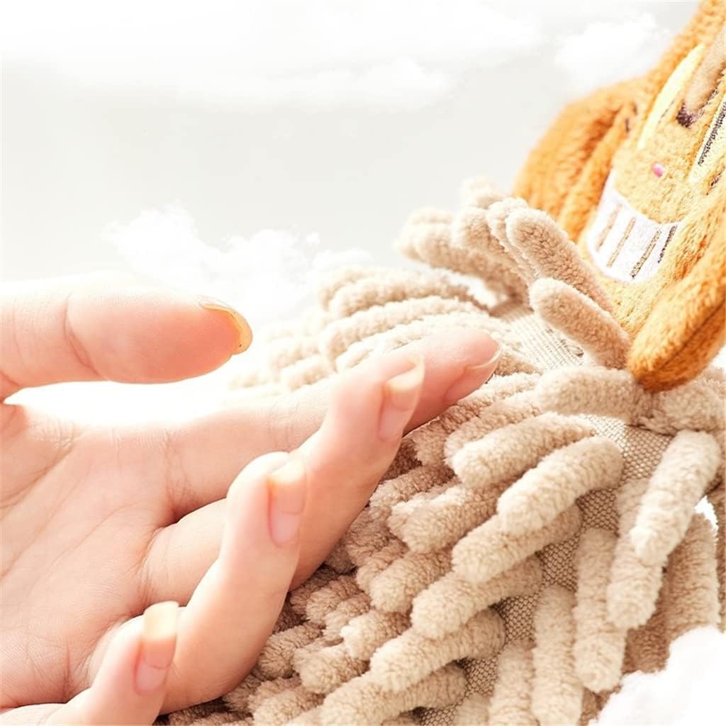 Household Wall Hanging Towel Cartoon Animal Chenille Hand Towel Kitchen Absorbent Handkerchief