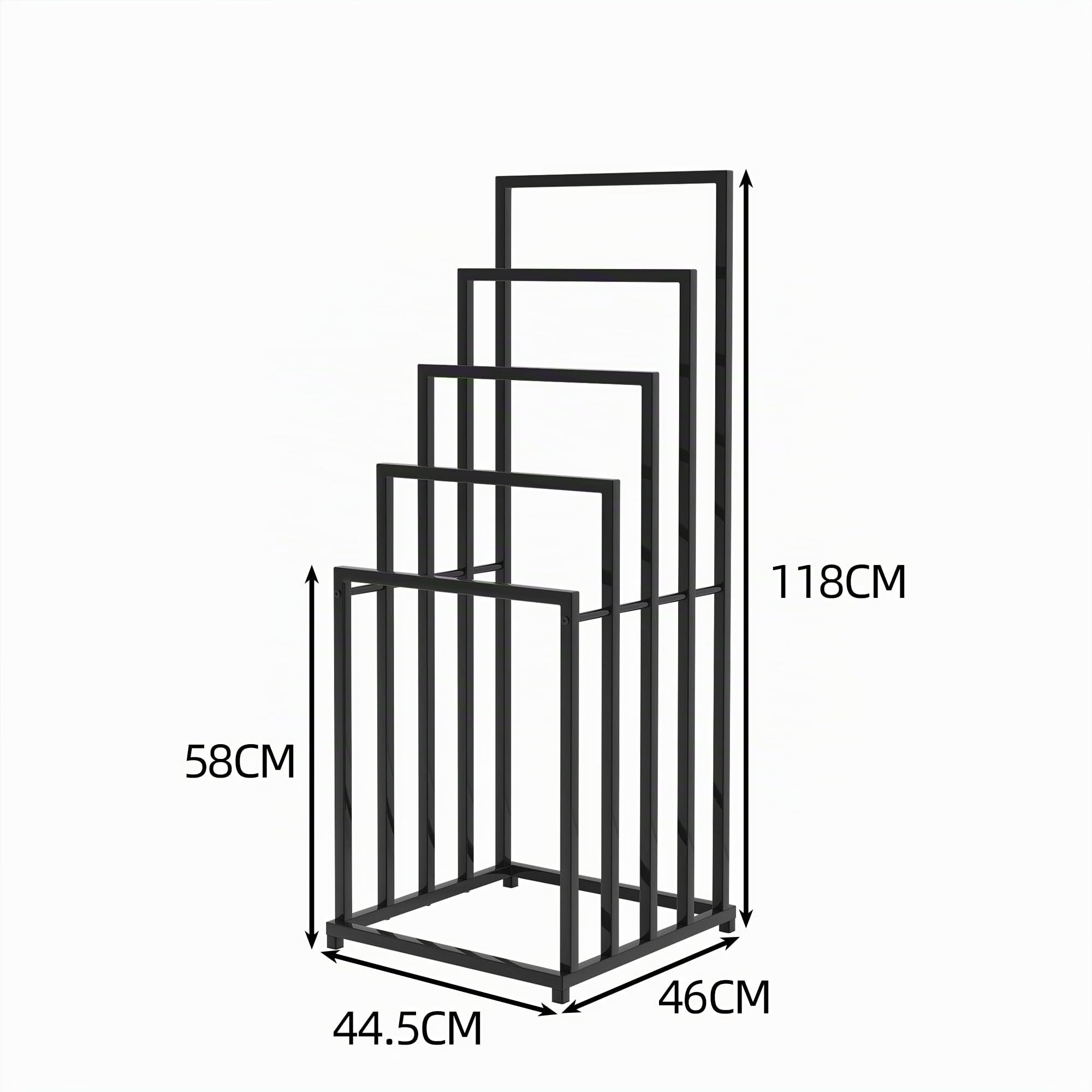 JELUTE Porte-Serviettes sur Pied Organisateur pour Salle de Bain et Serviettes Accessoires de Salle de Bain (5 Animaux, Noir)