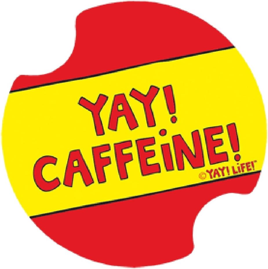 Yay! CAFFEINE! Absorbent Car Coasters - 2 Pack