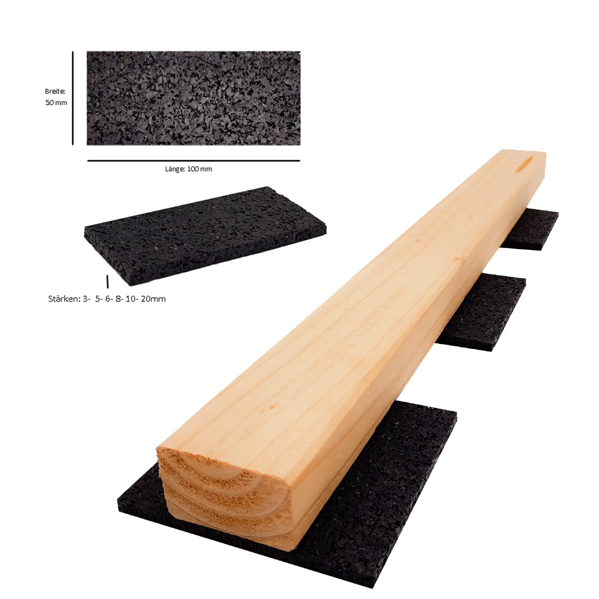My Plast Gummigranulat Terrassenpads - Gummi Bautenschutzmatte Für Deck