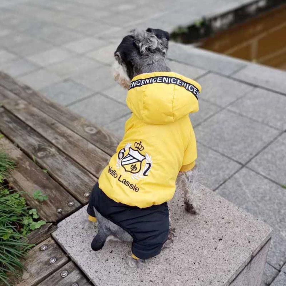 UKKO Vestiti per Cani Tuta di Cane Invernale Impermeabile E Calda con Cappuccio con Cappuccio con Cappuccio con Cappuccio per Cani Un Pezzo Piccolo Abbigliamento per Animali Domestici-Green,S