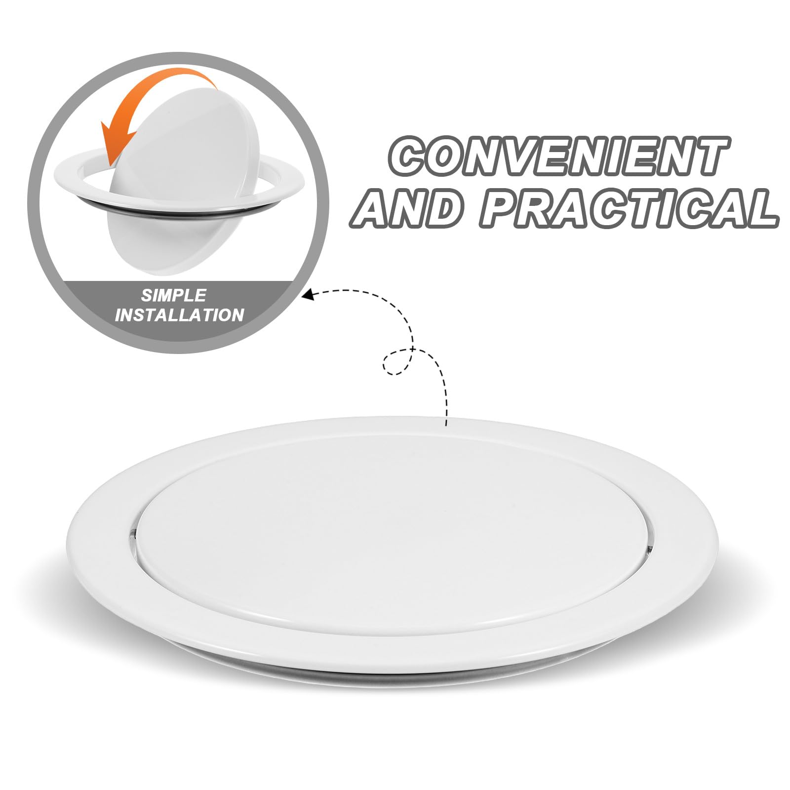 Zerodeko Tapa de Basura de Encimera Empotrada de Acero Inoxidable 403 para Cocina y Baño Apertura de 18-19 Cm y Diseño Elegante y Duradero