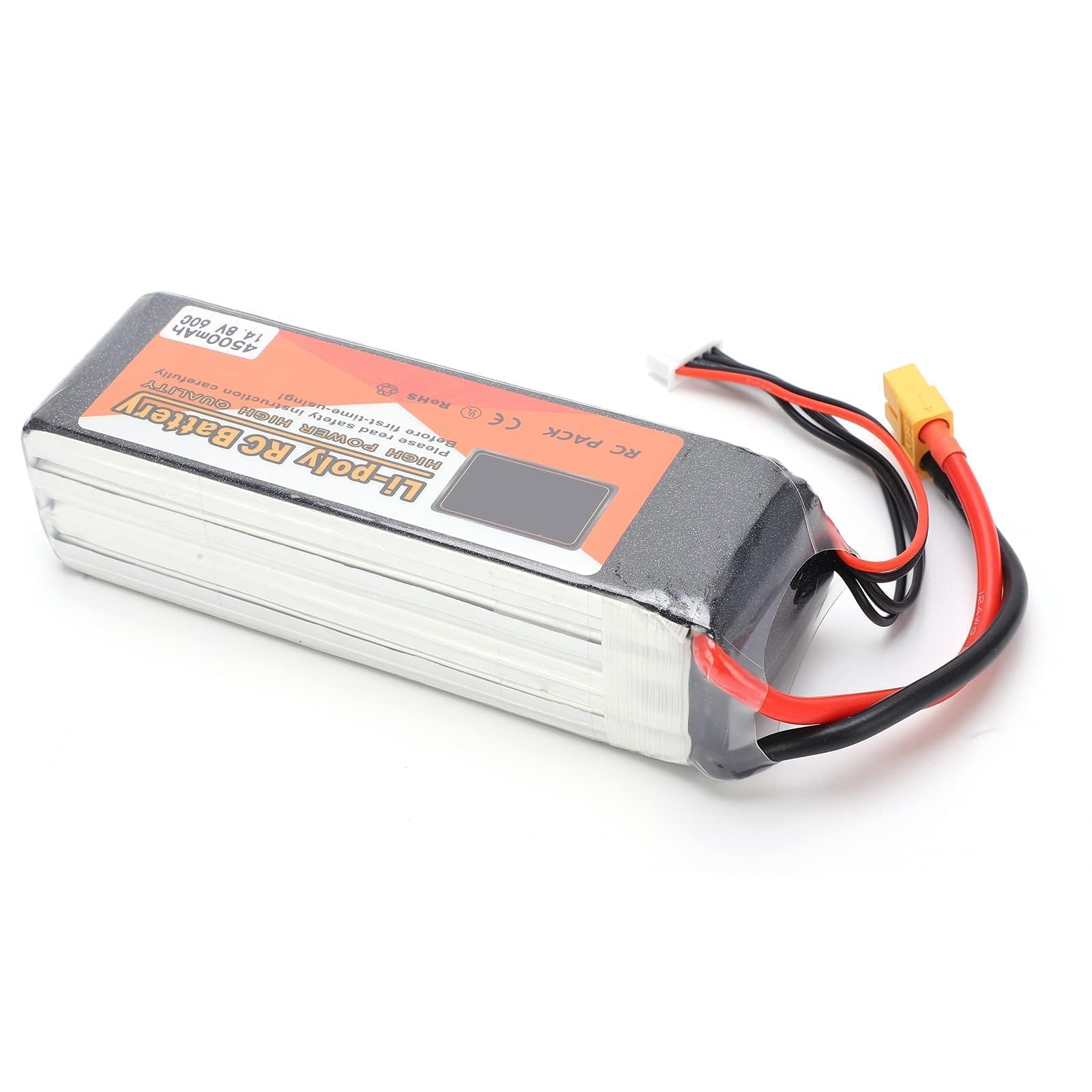 Batteria Lipo 4500mAh 4S 60C per Drone, Elicottero RC, Auto RC e Barca RC – Connettore XT60, Alta Capacità e Alta Scarica per Modellismo Aeromodellistico e Veicoli Radiocomandati