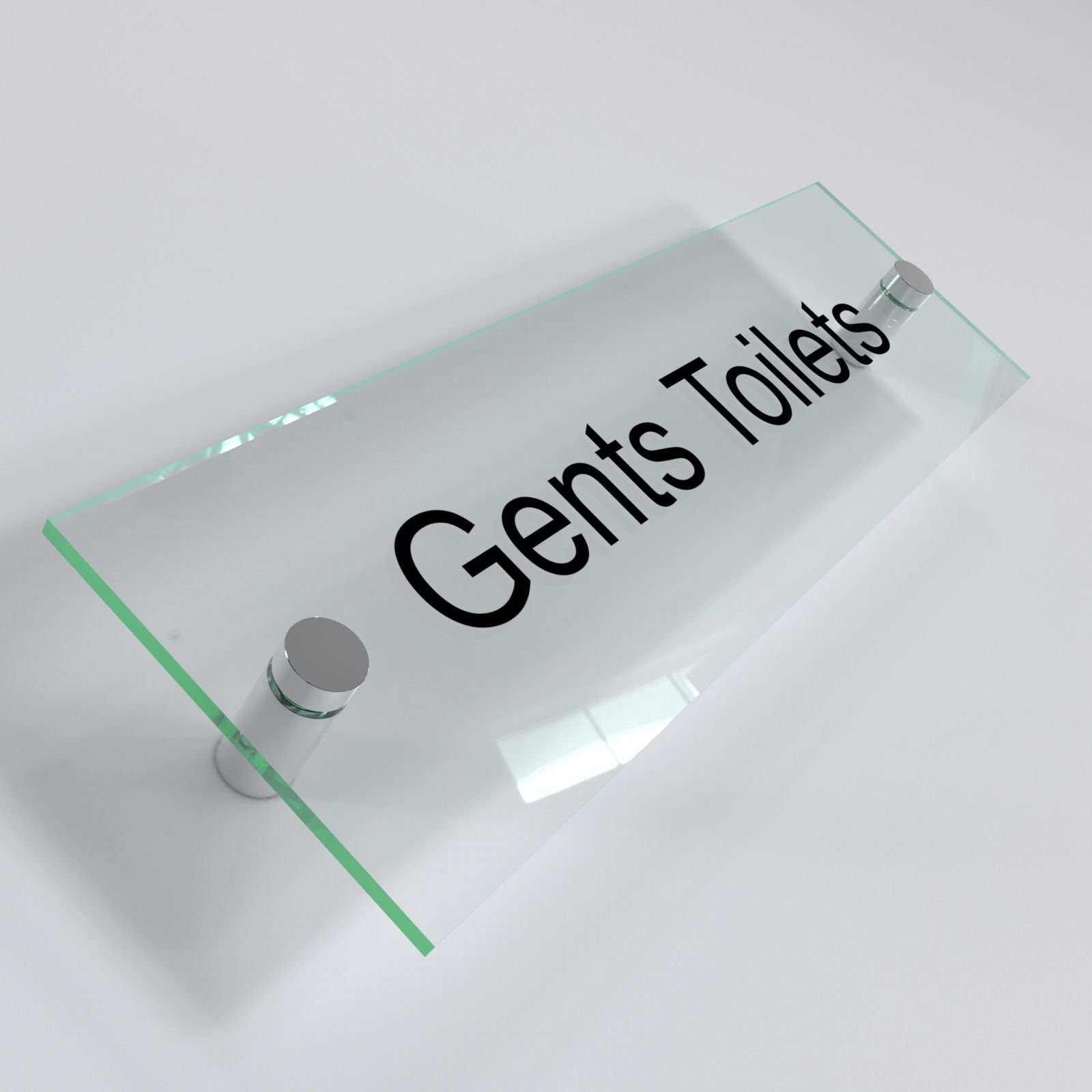 Office Door Wall House Number Sign Plaque- Quality Glass Effect Acrylic Perspex (Gents Toilets)