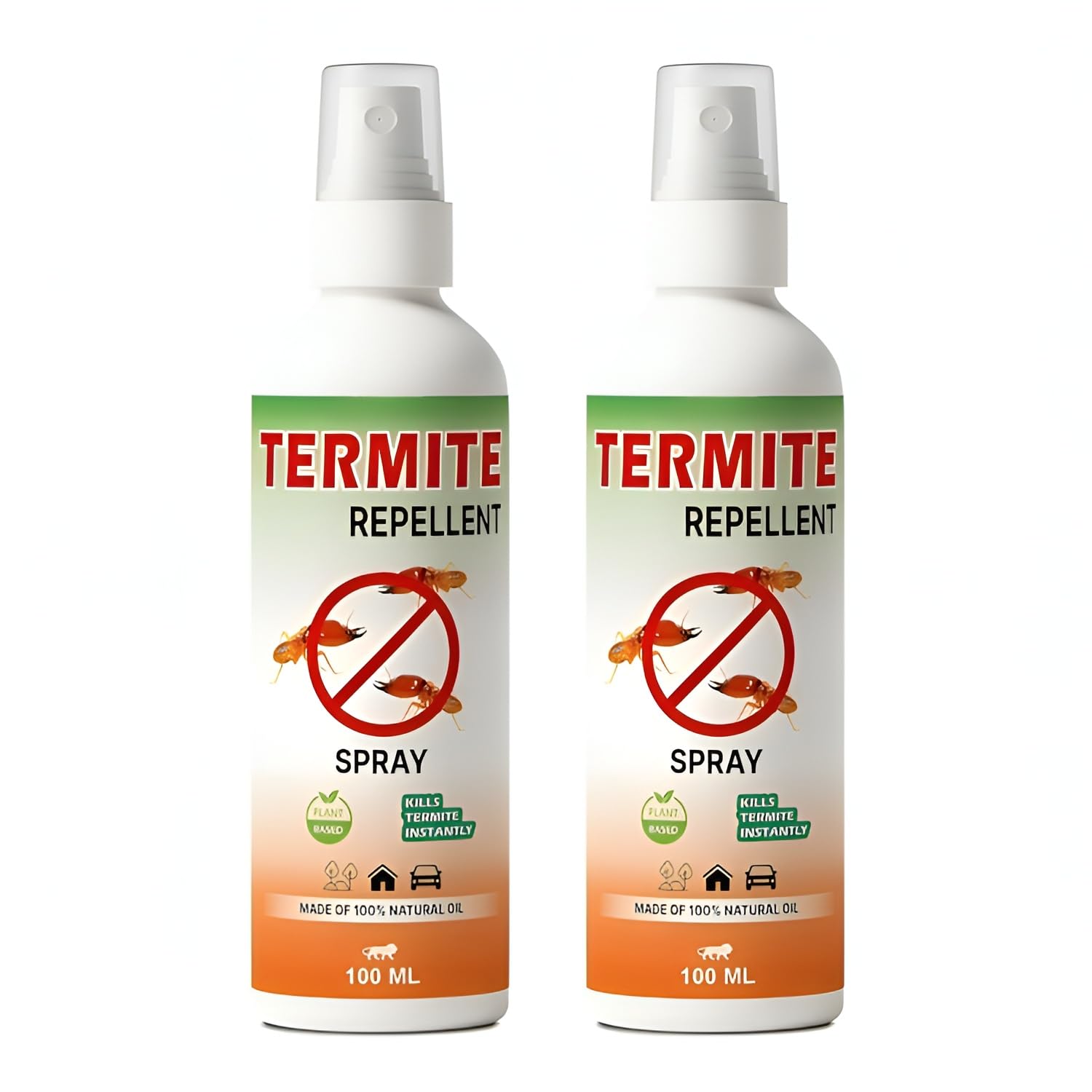 Termite Killer Spray - 100ml Each, Natural & Eco-Friendly, herbal Termite spray | Wood Preservative | Controls Termites, Borers | Herbal and Chemical free | Baby and Pet safe, Pack of 2
