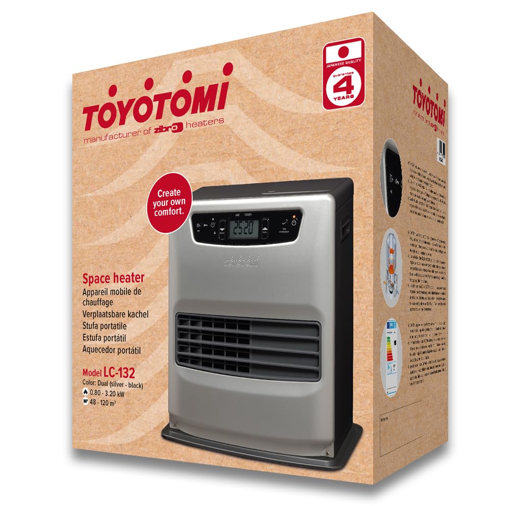 TOYOTOMI ZIBRO LC 132 - Estufa láser electrónica 3200 W, calienta 21-55 m², portátil, sin instalación, compatible con Toyotube - Excelencia japonesa
