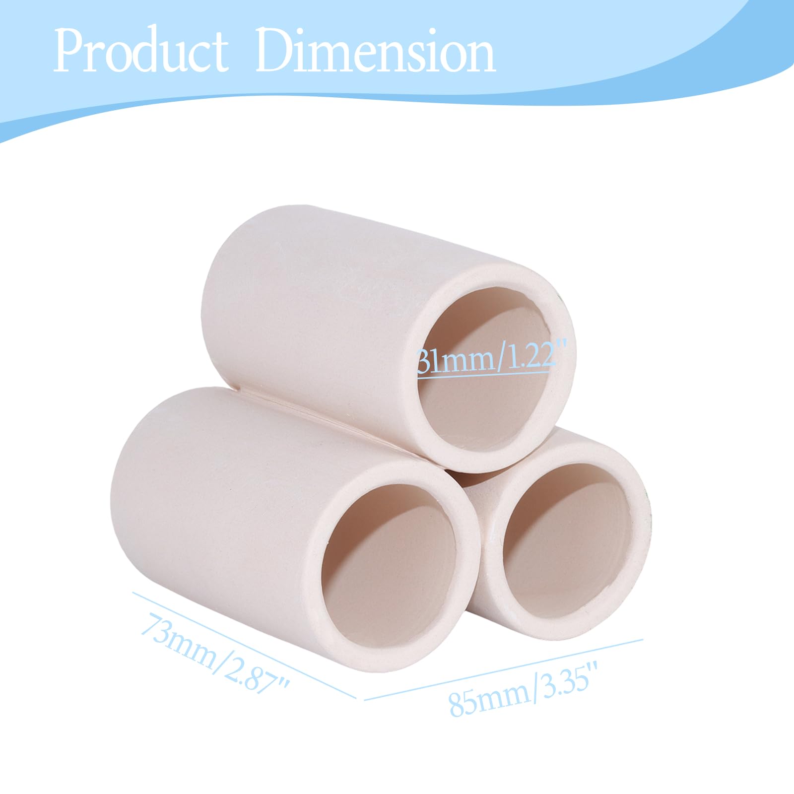 MC MEICHUANG Ceramic Shrimp Shelter, 3-Tube Aquarium Hiding Cave for Breeding Spawning & Rest - Image 2