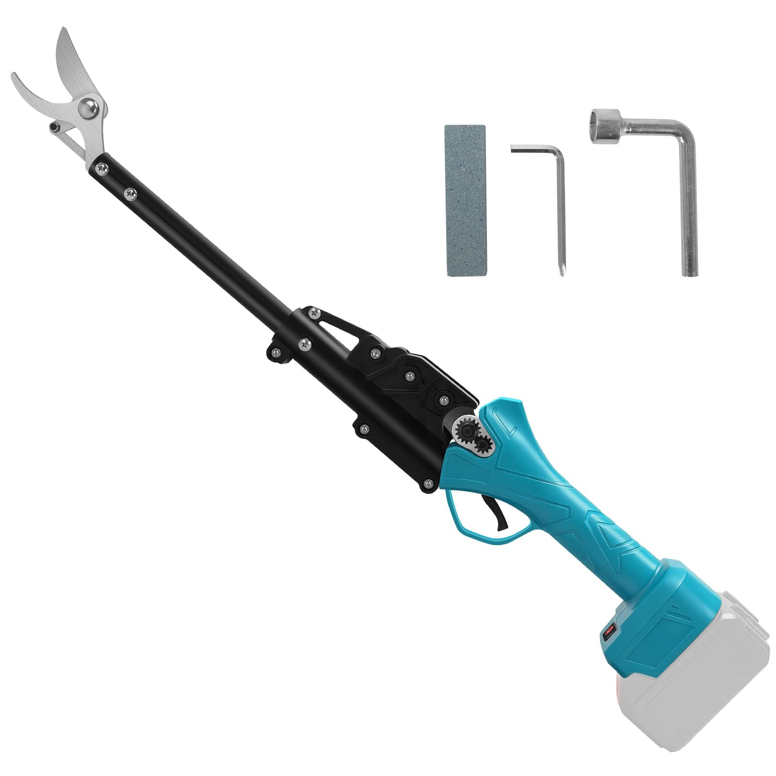 Tijeras de podar con batería de 50 cm de largo, compatible con batería Makita de 18 V (sin batería), recogedor de frutas eléctrico sin escobillas con diámetro de corte de 25 mm y piedra de afilar