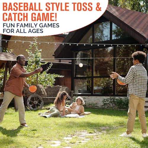 Image of Wedopro Toss and Catch Ball Game, Kids Toddler Baseball Glove & Catch Ball Toys, Kids Outdoor Games for Family, Toys for Beach Yard, Birthday for Ages 3 4 5 6 7 8-12 Year Old Boys Girls (Brown)