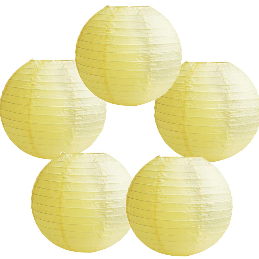 Time to Sparkle 5 Pack Tissue Paper Round Lanterns LampShade Lamp Shade Wedding Birthday Party Decoration | White, 30"(75cm) | — view 13