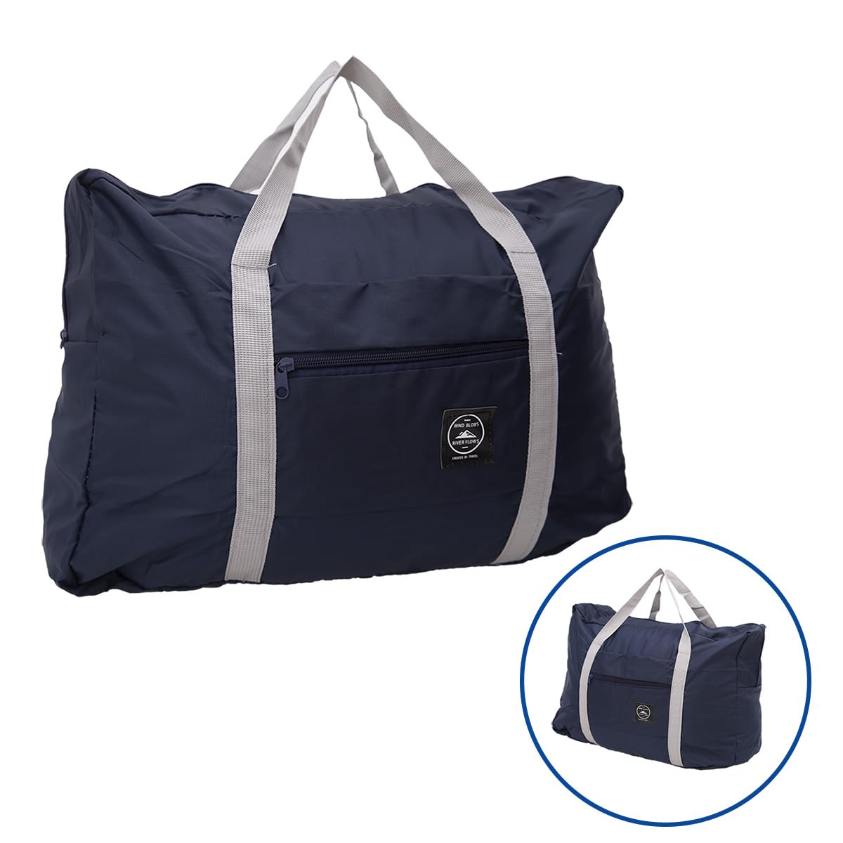 Borsone da Viaggio Pieghevole, Borse Viaggio Leggere E Impermeabili Adatte per Sport Pernottamento Vacanze Shopping Fine Settimana Gite Palestra (Navy)