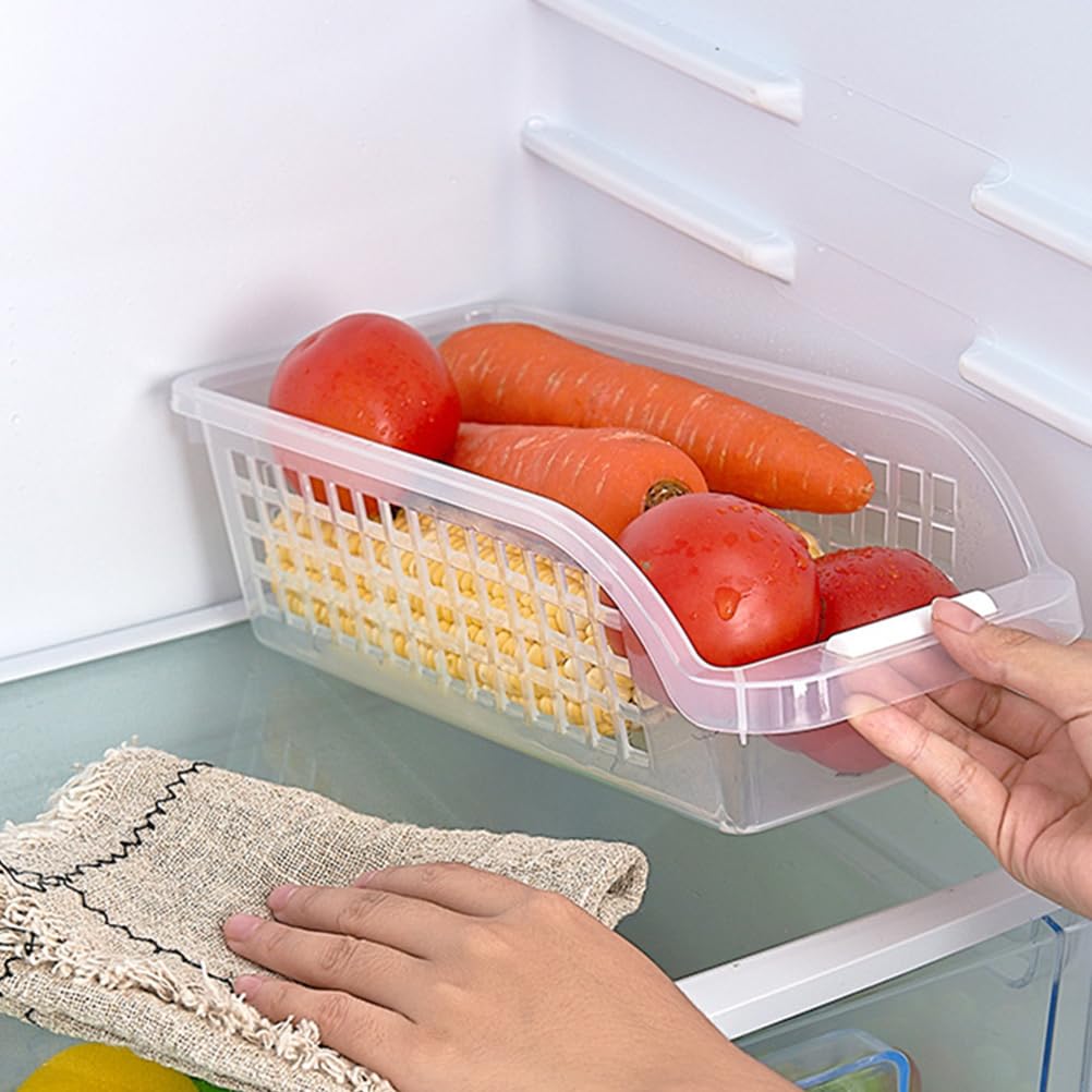 Cabilock Contenedores De Refrigerador 2 Unidades Cajas Transparentes Para Almacenaje De Frutas Y Verduras Organizador Cocina Reutilizable 12.00X5.31X3.54 Pulgadas