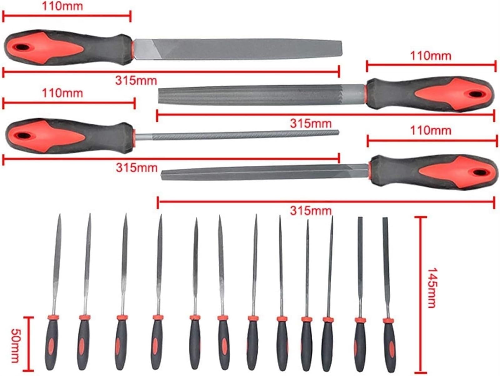 Lima de escofina de metal, juego de limas de aguja, juego de limas de metal de 17 piezas Limas de acero forjado for aplicaciones de limas de metal y madera Incluye lima redonda, semicircular, de diama