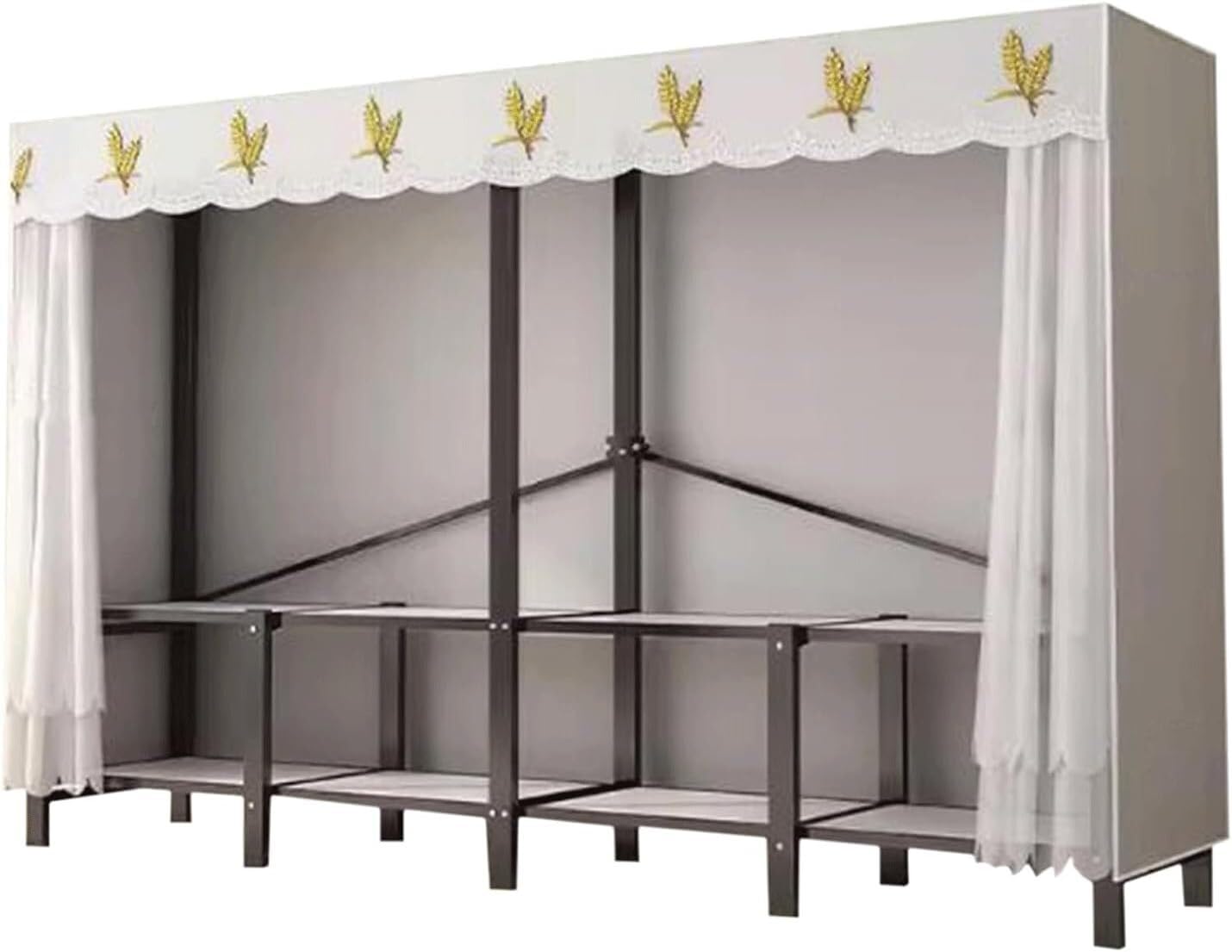 Armadio Pieghevole Armadio in Tubo di Acciaio Spesso Armadio Senza Montaggio Armadio salvaspazio Armadio Portatile Elegante(B,220cm/86.6in)