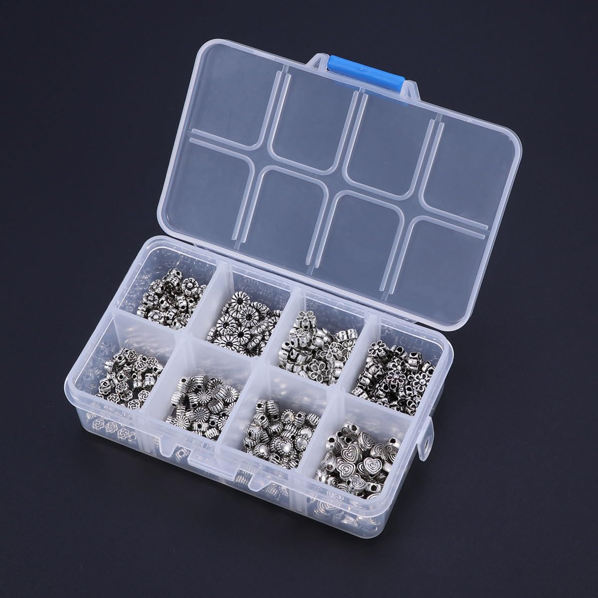 Lurrose 800stücke Spacer Perlen Schneeflocke Und Diy Zubehör Für Schmuckherstellung Silberne Bastelperlen Mit Großen Und Kleinen Löchern