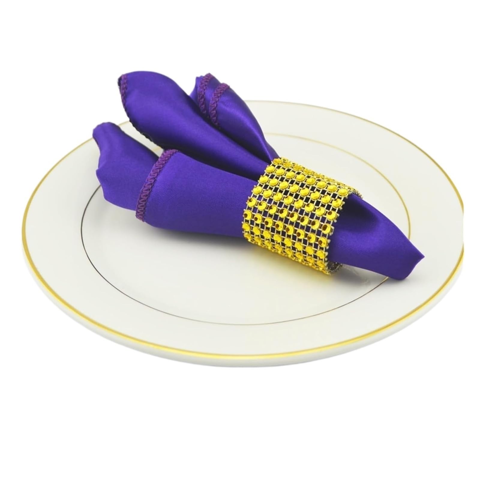 Cotton Table Napkins, Satin Cloth Table Napkins Multicolor 30x30 Cm(Purple)