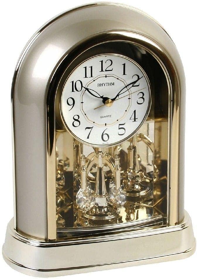 Rhythm Two Tone Gold Mantel Clock