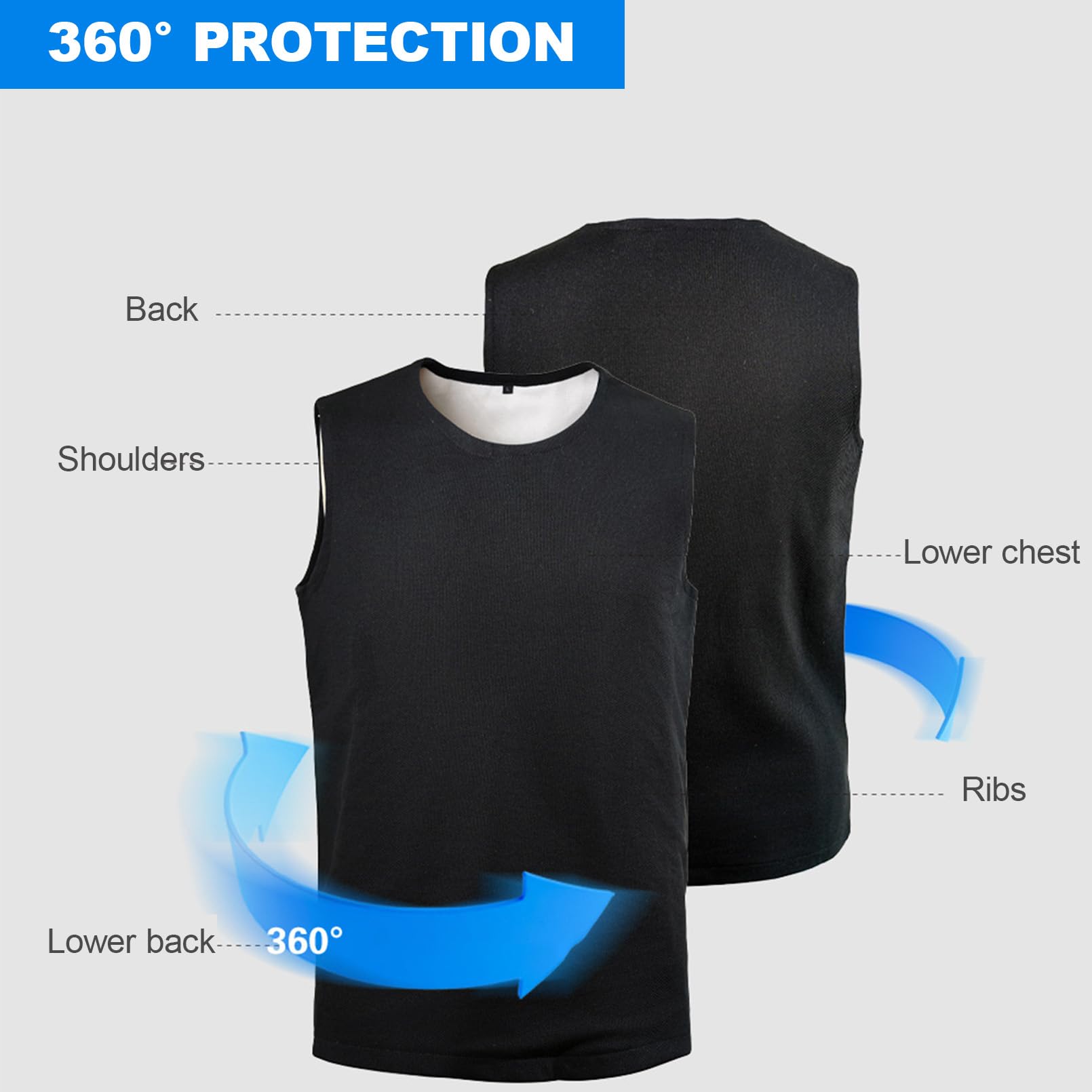 stichhemmende kleidung, polizei stichfeste kleidung, stichschutzweste herren, stichweste herren der Stufe 5, verdeckte, stich schutz weste der persönlichen Sicherheit, Schwarz, 3XL