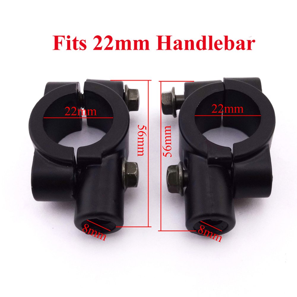 TC-Motor Alloy 8mm Mirror Mount Holders Bracket Clamp For 7/8