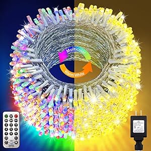 720 LED 328ft Christmas Lights Color Changing String Lights Outdoor, Clear Wire String Light 11 Modes with Remote for…