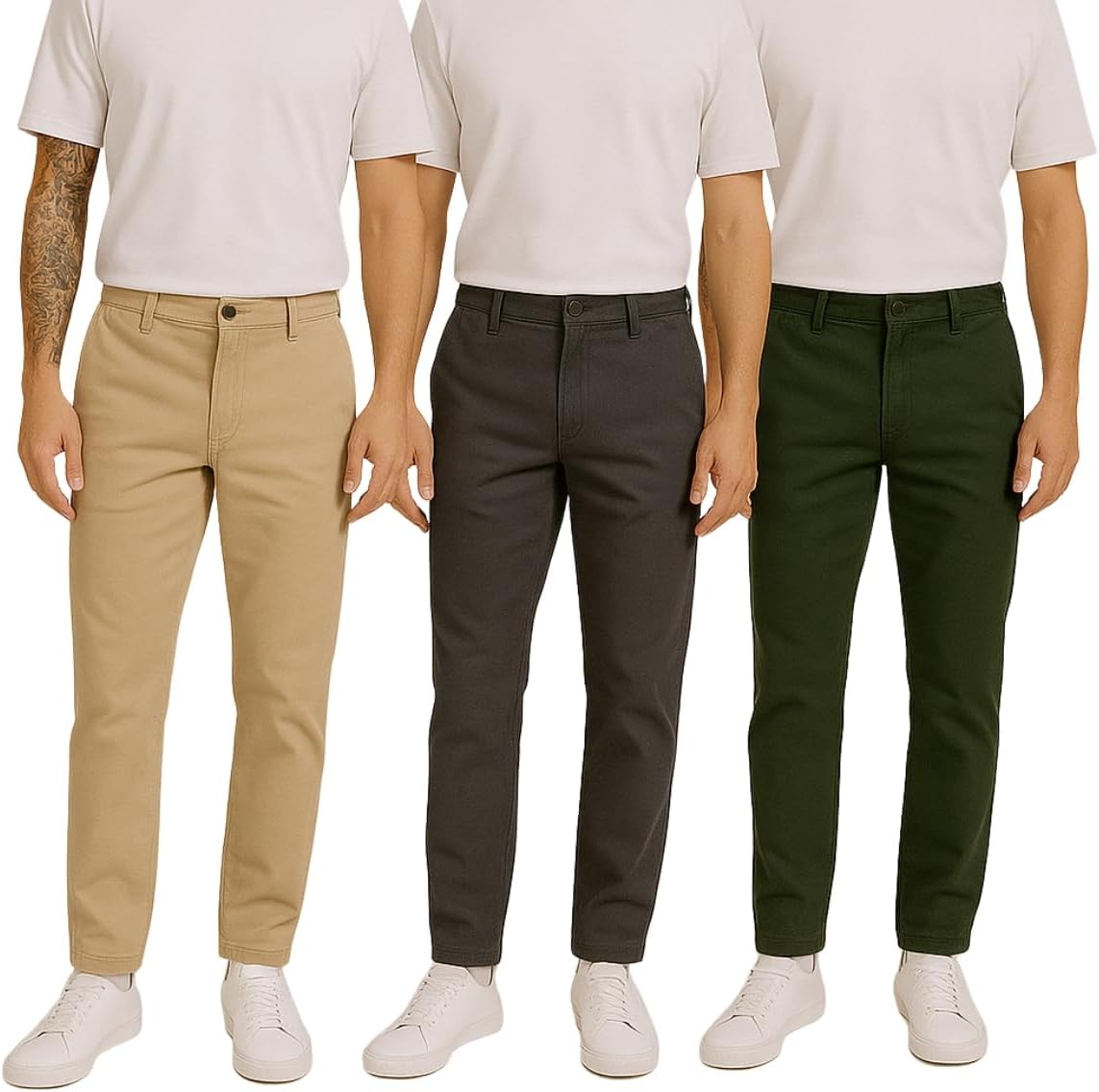 Kit 3 Calça Jeans Masculina Alfaiataria Sarja Slim Skinny