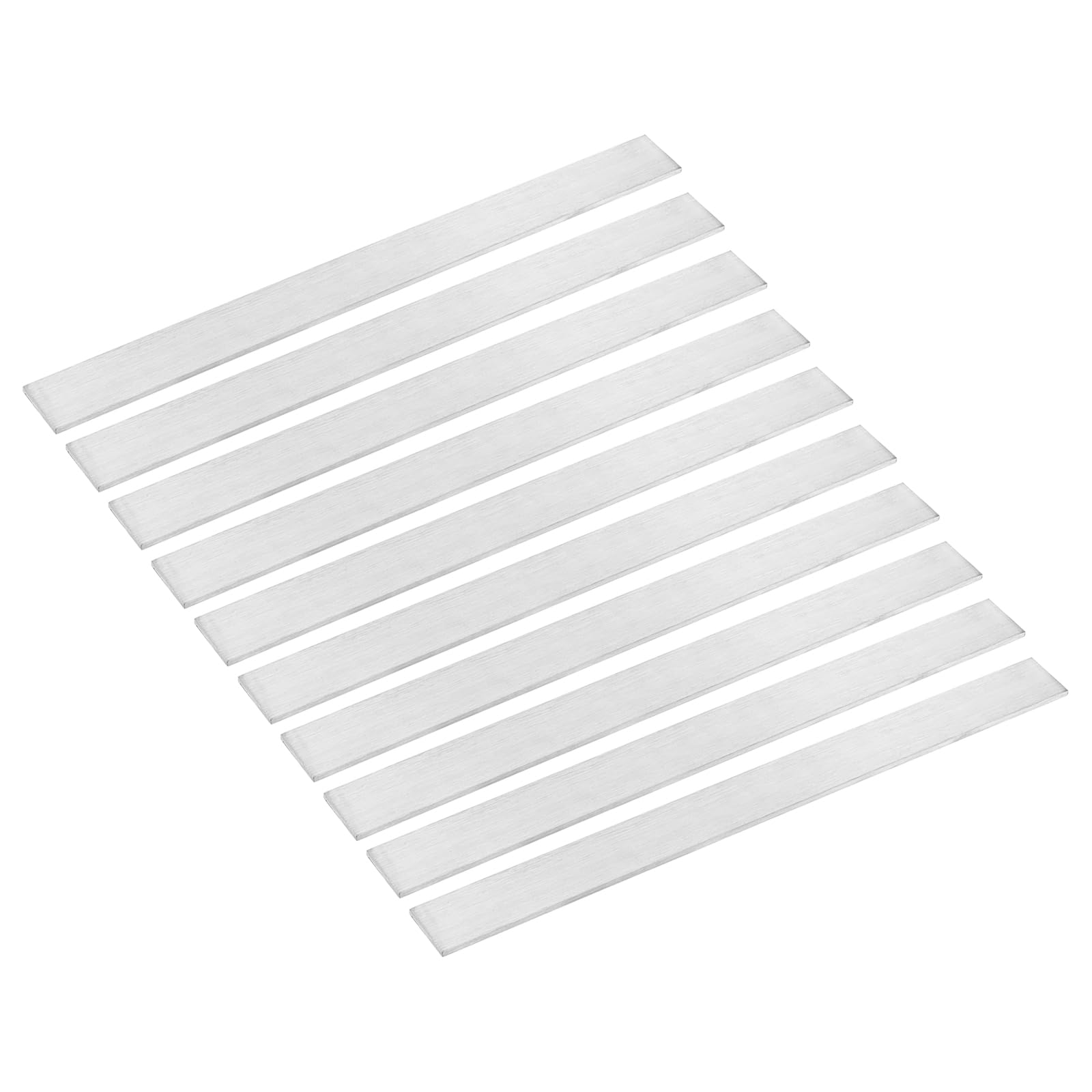 uxcell 10Pcs 316L Stainless Steel Flat Bar, 1/8" Thickness 25/32" Width 12" Length Brushed Finish Trim Strips Metal Sheet Stock for Industry DIY Craft