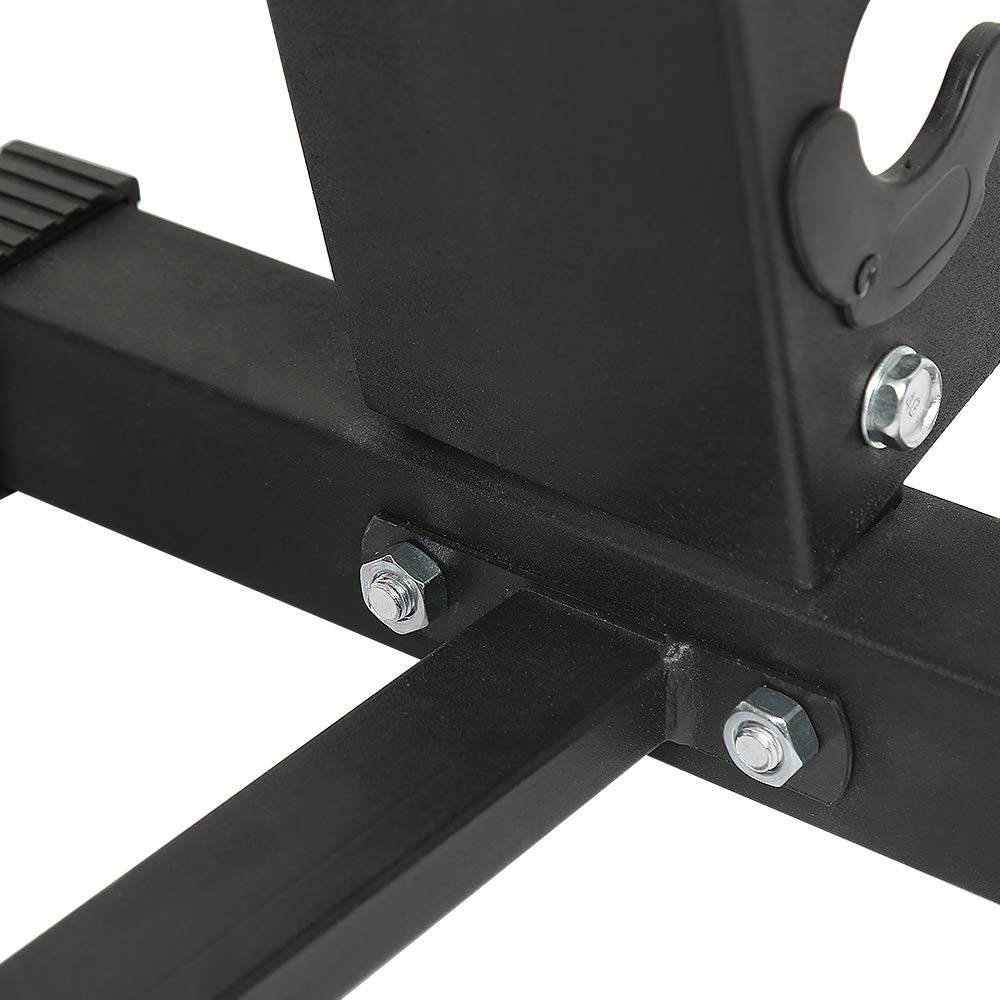 Support d'haltères courts, en acier résistant, capacité de charge de 200 kg, 6 niveaux, noir