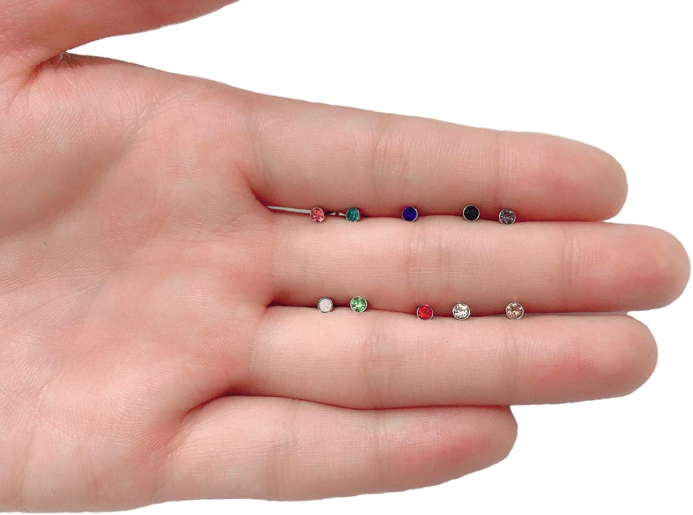 Tornito 20G 40Pcs Stainless Steel Curved Nose Stud Ring CZ L Bone Screw Shaped Piercing Jewelry for Women Men - Image 5