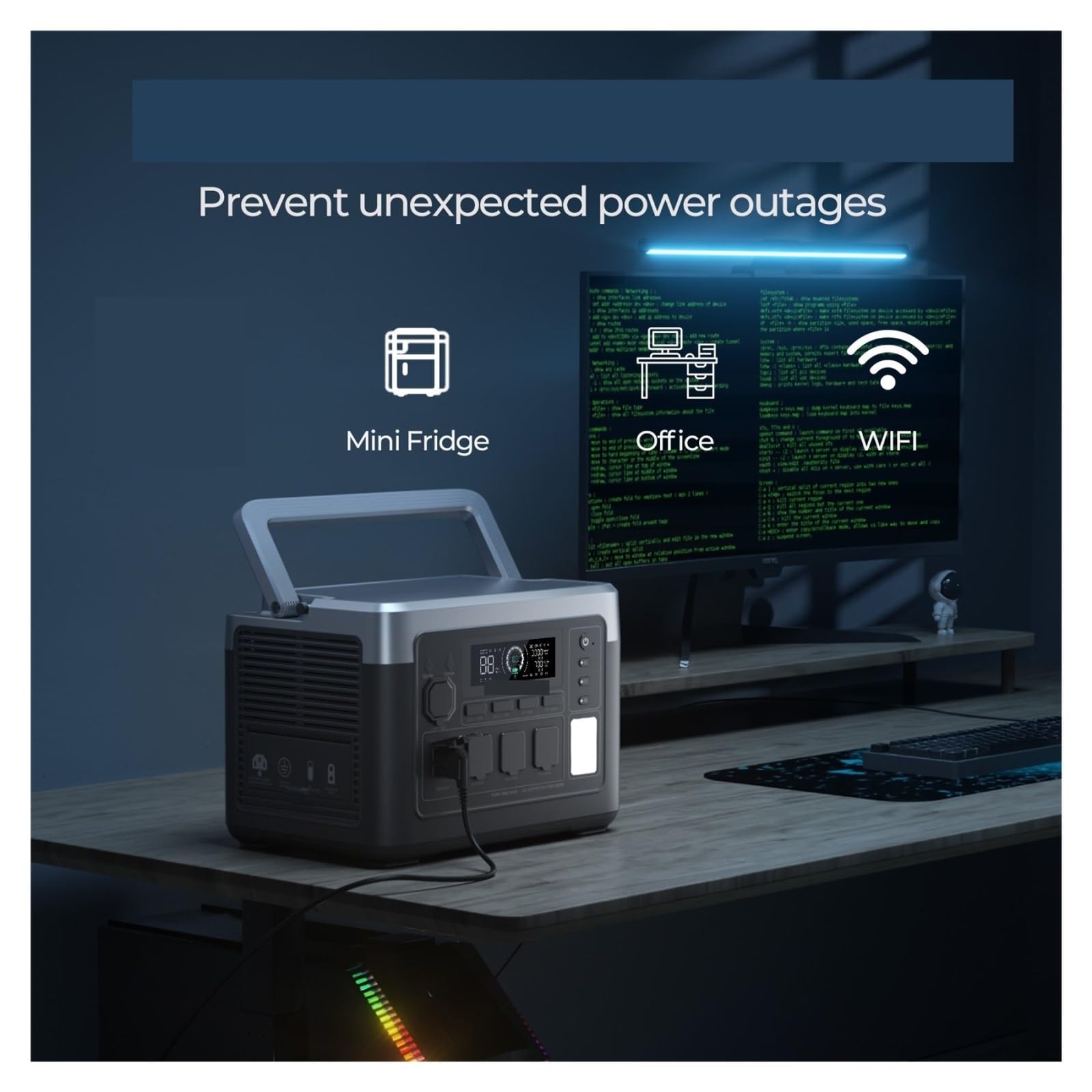 P1000E Plus Centrale Elettrica Portatile Potenza Di Uscita 1800 W 1024 Wh LiFePO4 Famiglia Alimentazione Backup For Campeggio Esterno Mobile Fornitura Continua