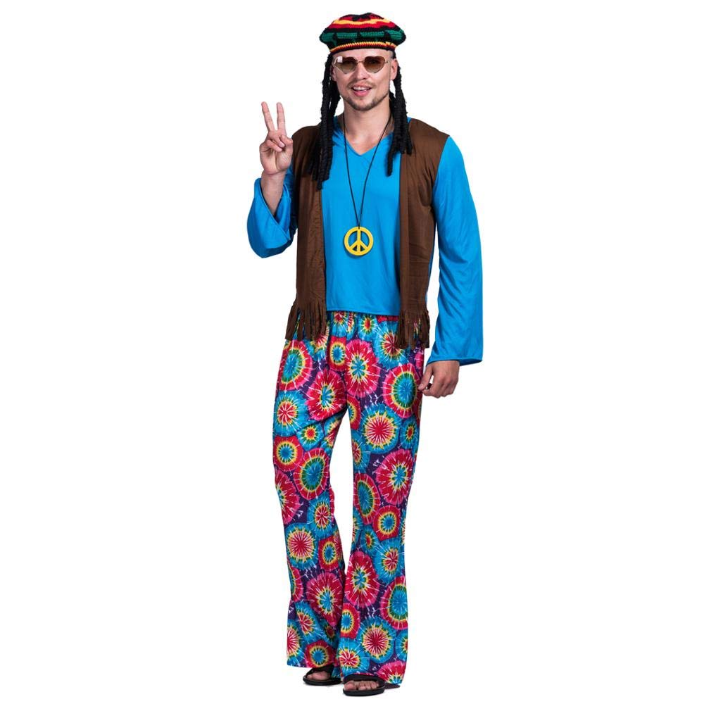 EraSpooky Disfraz de hippie para adultos, disfraz de amor y paz, para fiesta
