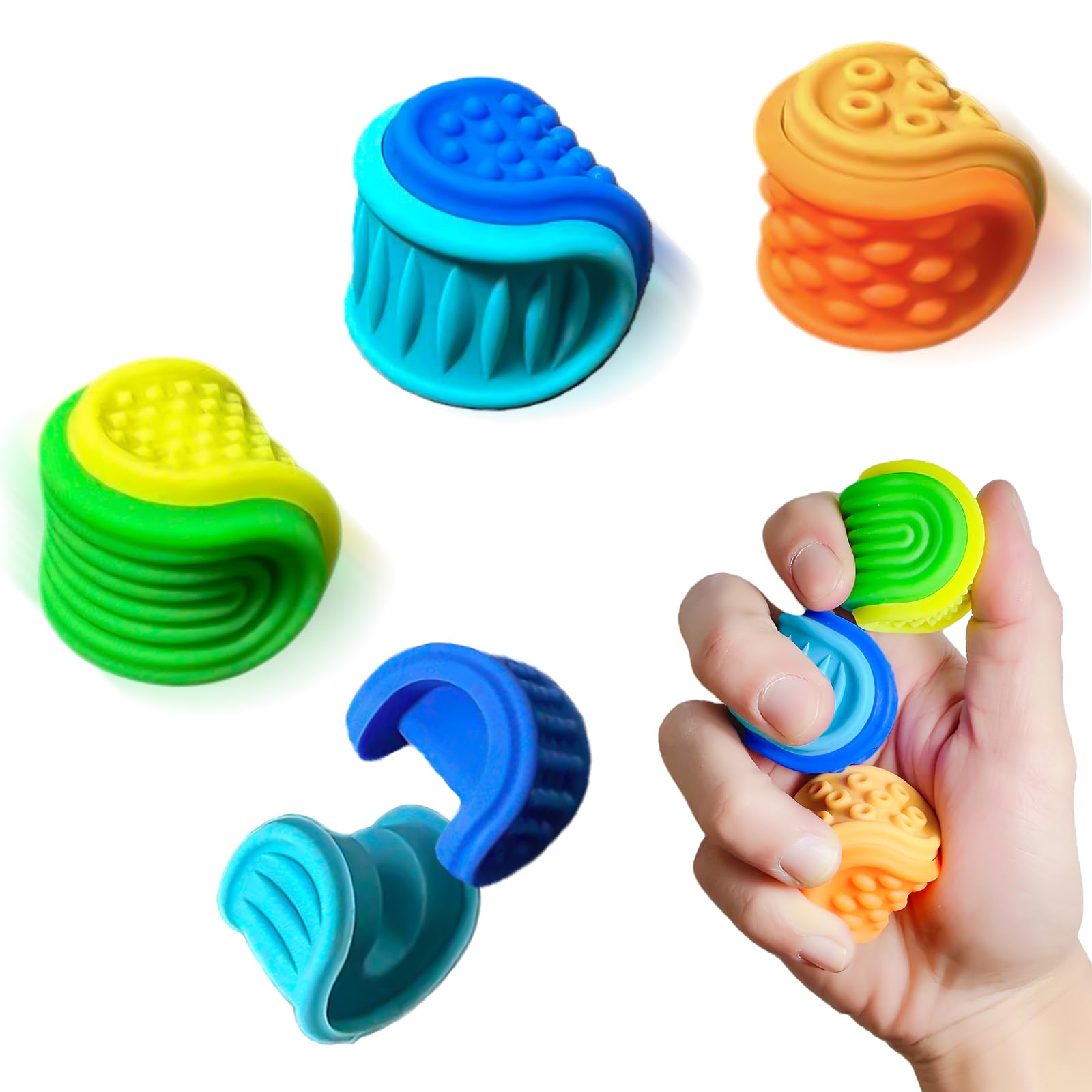 Echehi Sensory Toys 3pcs, Double Texture Sensory Balls for Adults and Kids Stress Relief Fidget Toys