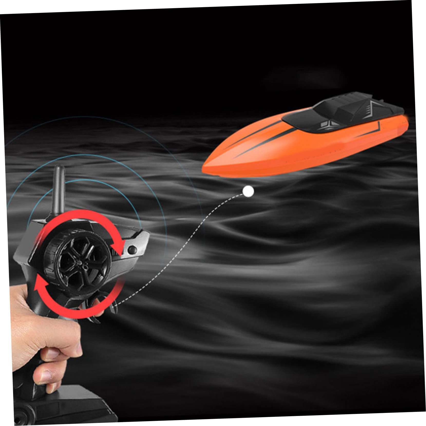 Motoscafo Radiocomandato Elettrico 2.4g Ricaricabile Arancia