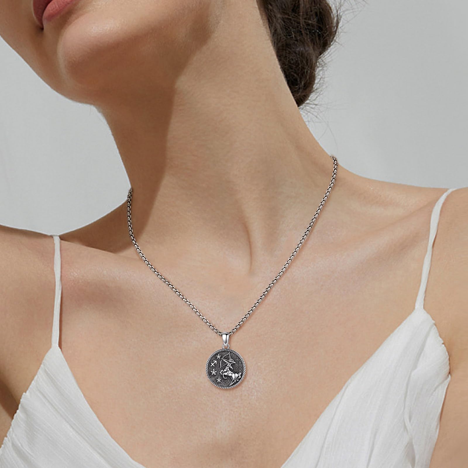 AEONSLOVE Collana Zodiaco Sagittario in Rame Argentato