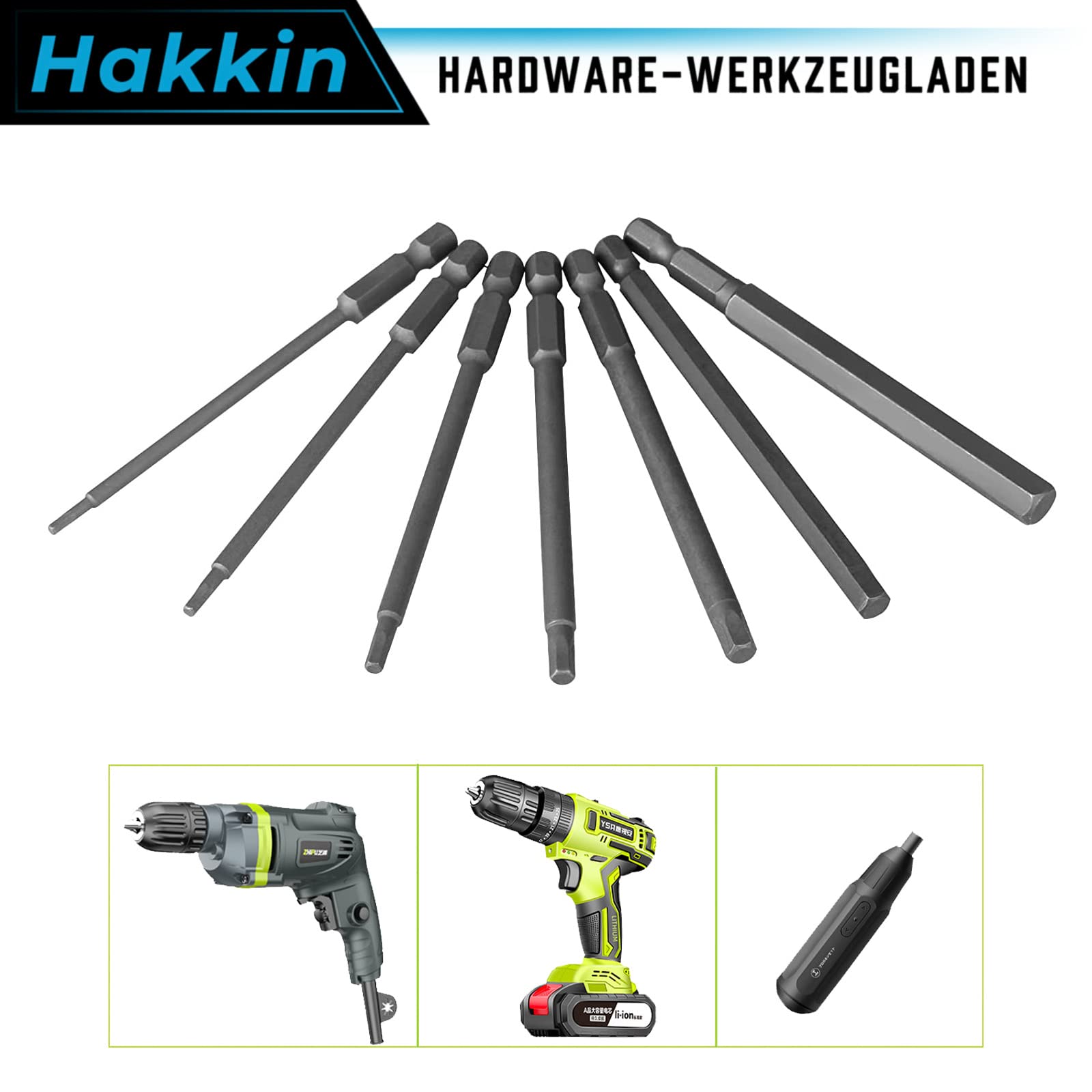 EsportsMJJ 7-teiliges Bit-Set – Magnetische Kreuzschlitz-Bits, 100 Mm Lang, S2-Stahl, Für Akkuschrauber & Bohrer