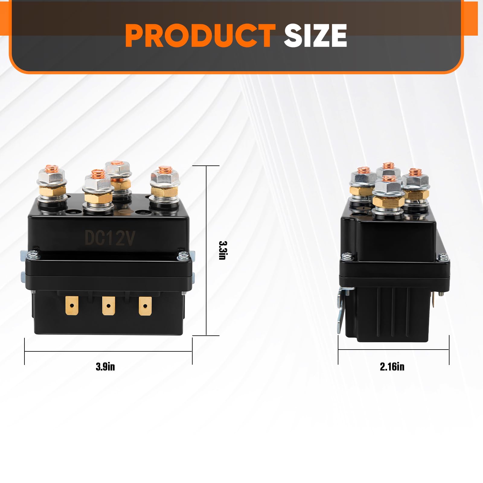 Relais de contacteur solénoïde de treuil 12 V 500 A pour treuil ATV UTV 4WD SUV de 3 628,7 à 6 800 kg