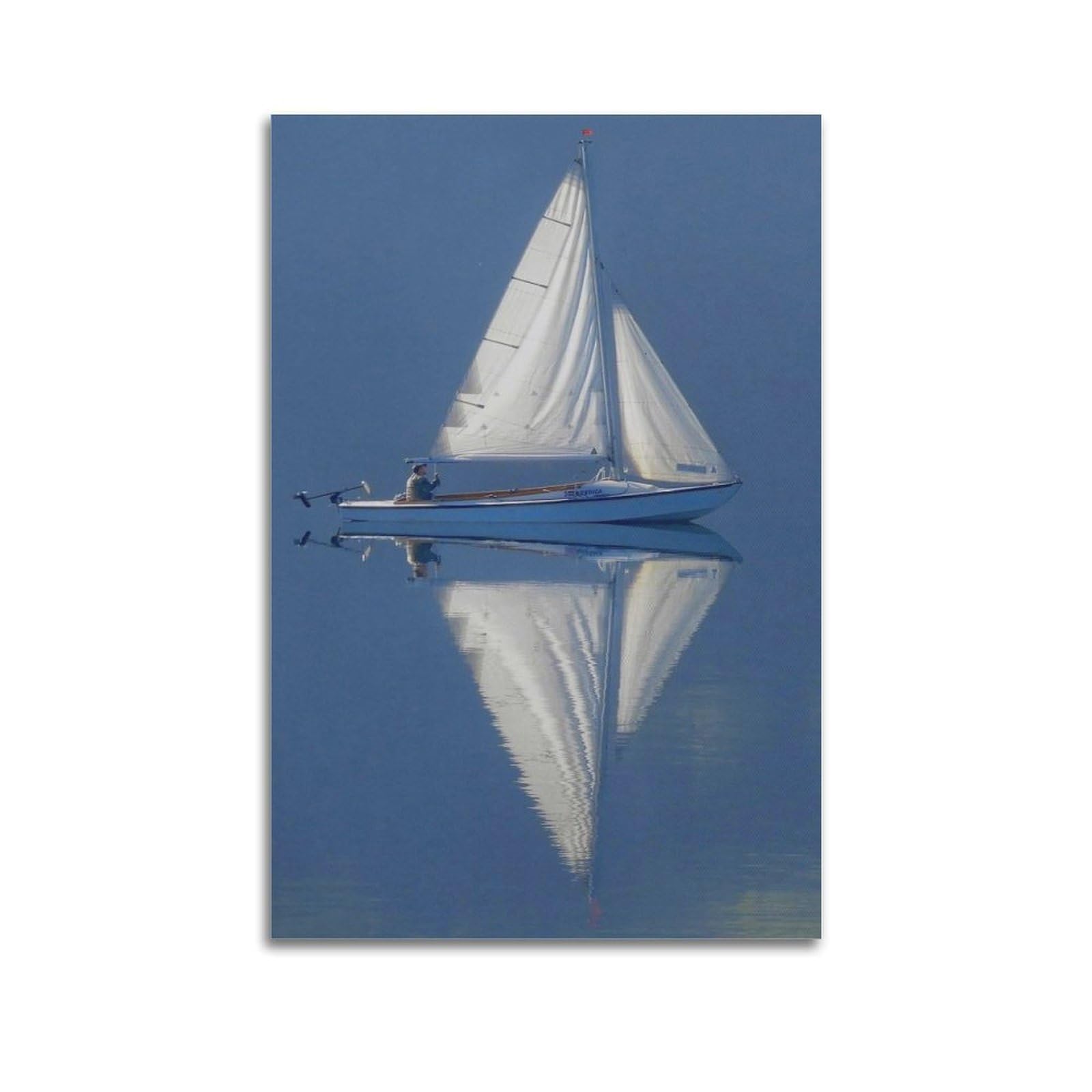 OKAHYS Sailboat Poster Mirror Aesthetics Artwork Decorative Painting Canvas Wall Artworks Picture 20x30inch(50x75cm)
