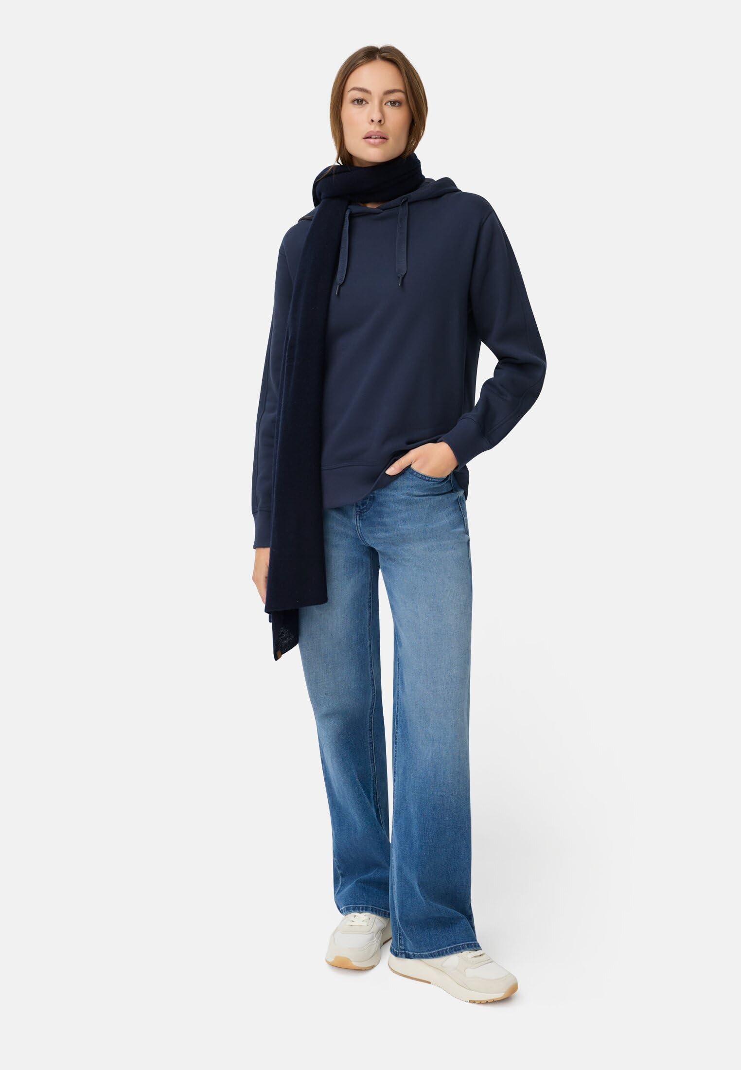 camel active Damen Hoodie aus Reiner Baumwolle