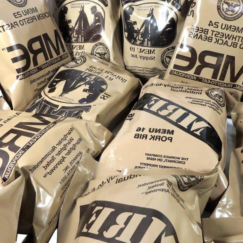 6-pack MRE Meals Ready to Eat 2024, 2025, 2026 or newer insp. Genuine military food US surplus emergency rations for camping, hiking, hunting, survival, flameless heaters