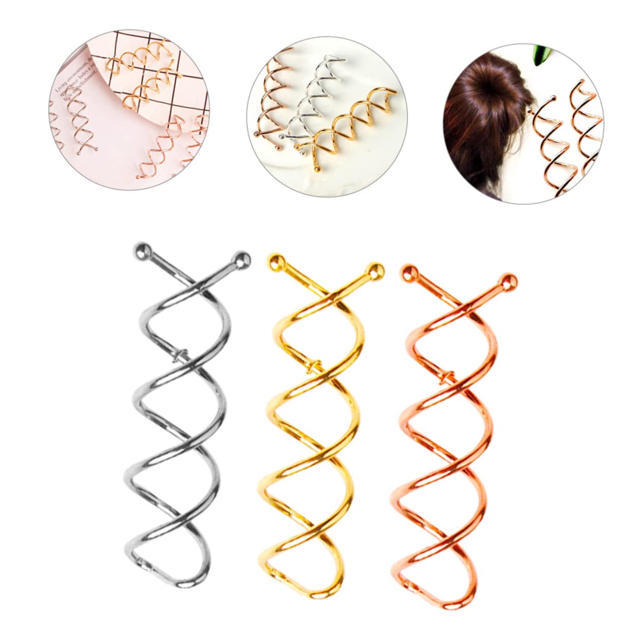 Healeved 90pezzi Clip Per Chignon Spirale e Strumenti Per Acconciature Accessori Per Per Donne e Ragazze Facili Usare e Adatti Occasione