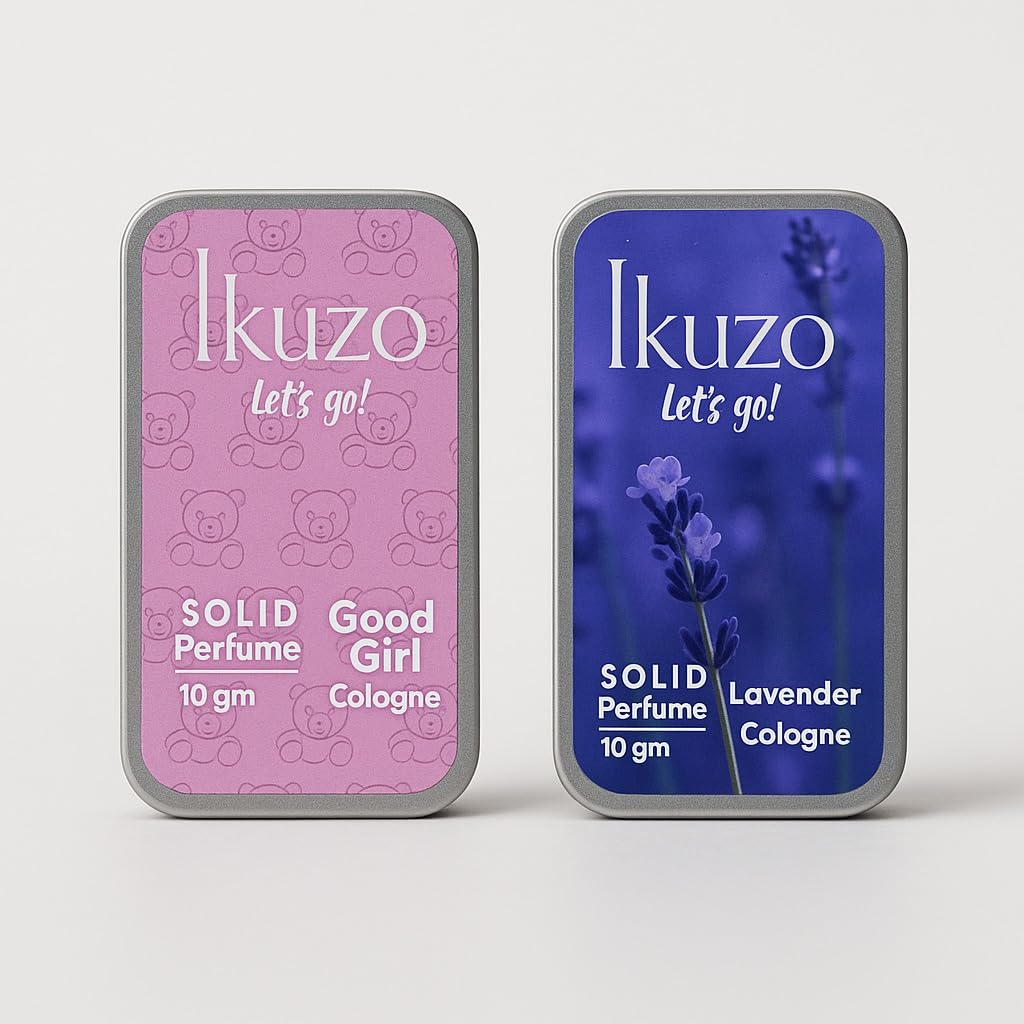 IKUZO Let's Go Solid Perfume Collection | Goodd Girll and Lavender Cologne | Fragrance Gift Set 10gm Pack of 2 Metal Tins-image-25